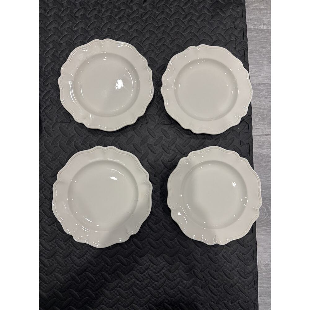 4 Red-Cliff Ironstone HEIRLOOM White SALAD PLATES 8-3/4” Unused Mint